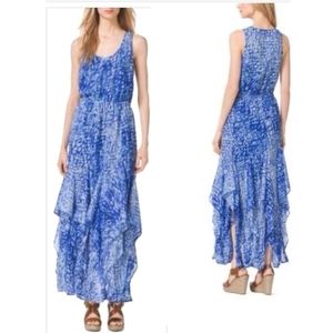 Michael Kors Royal Tie Dye Ruffle Tank Dres